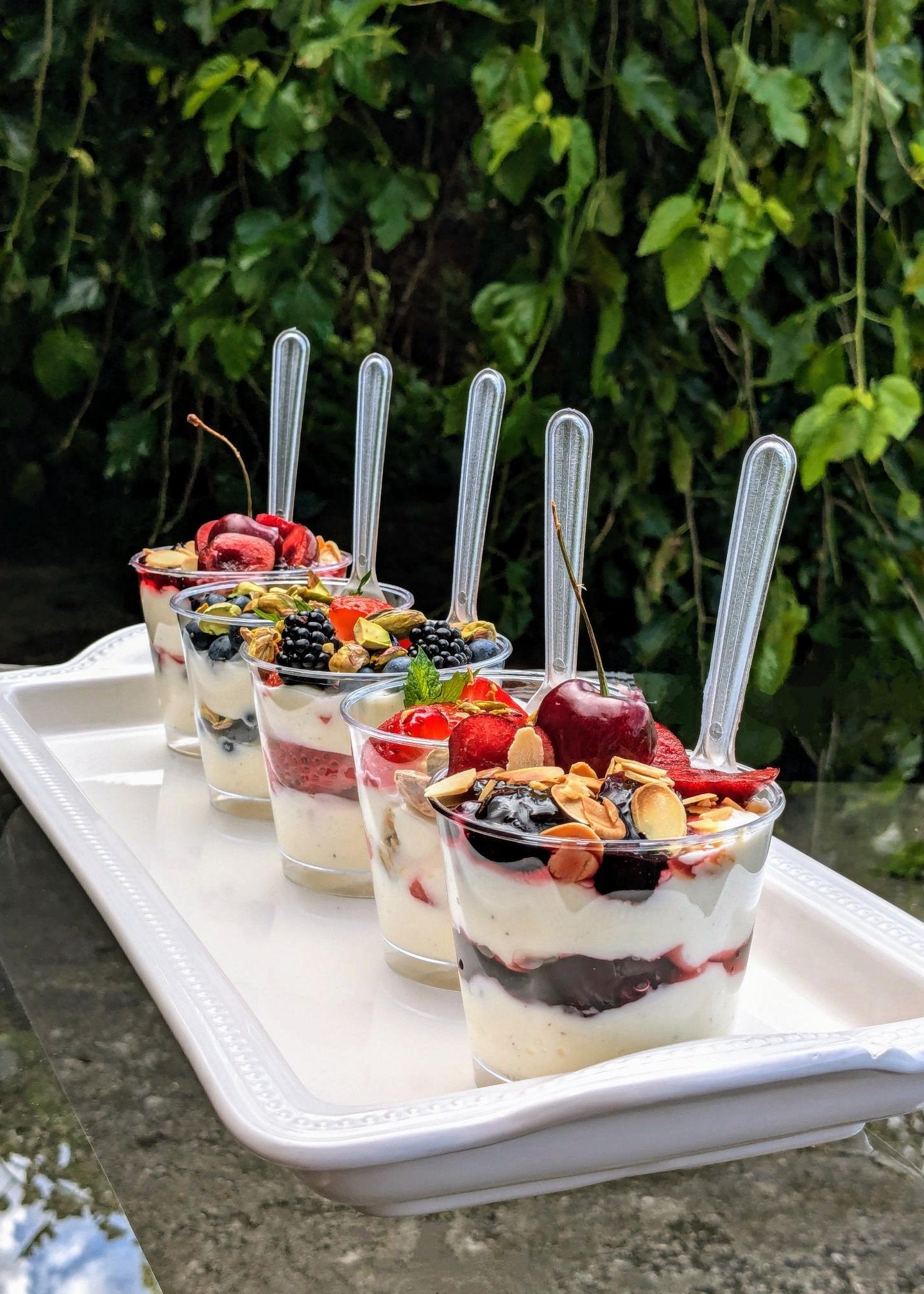 Fruit and yogurt parfait.