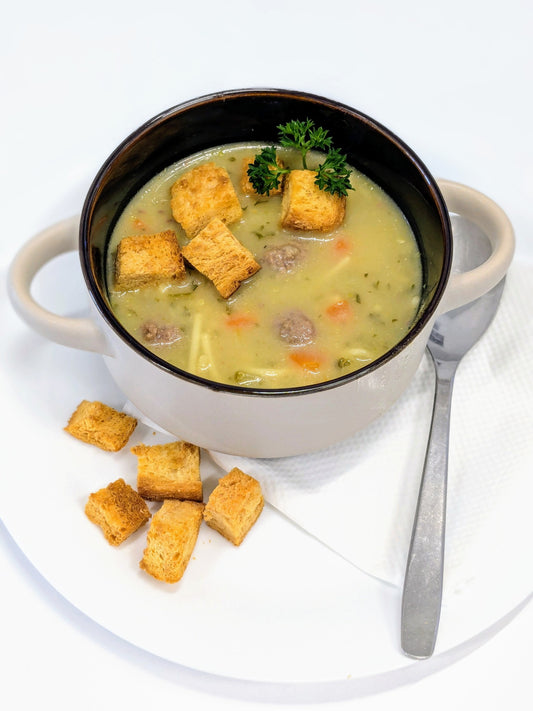 Soup of the day.  "Chicken noodles "