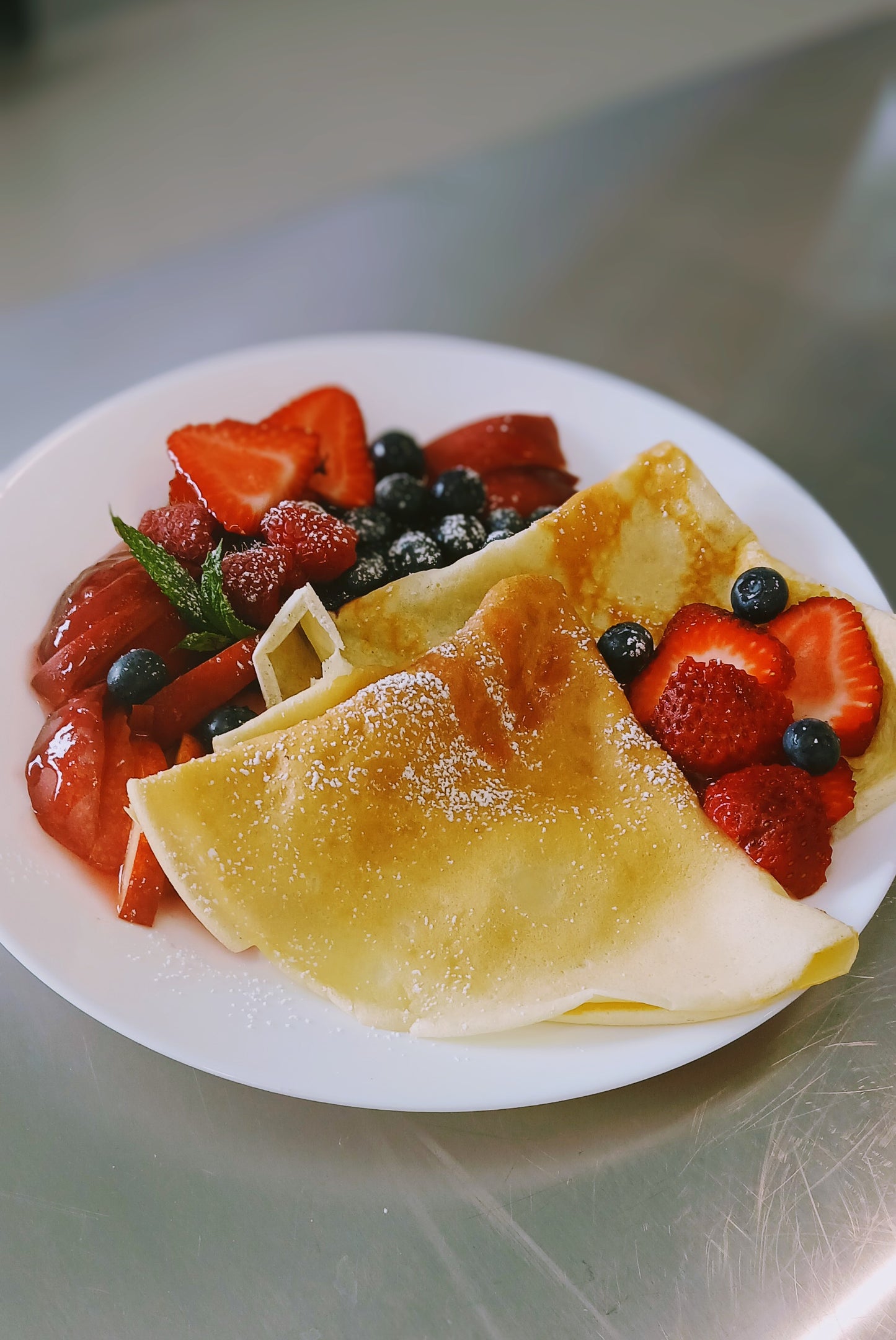 Summertime berries and fruits Crepes