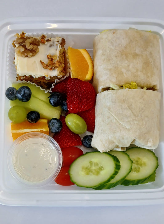 Spring Lunch boxes.  (Chicken wrap)